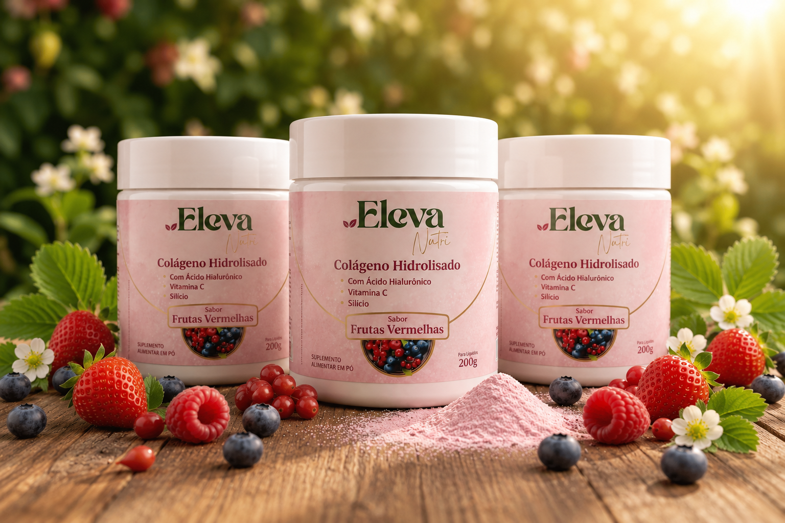 3 potes de Eleva Nutri Colágeno Hidrolisado